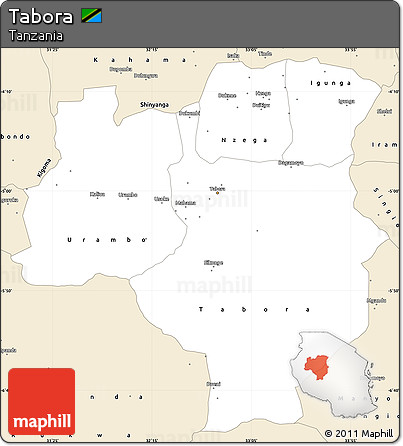 Classic Style Simple Map of Tabora