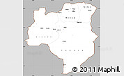 Gray Simple Map of Tabora, cropped outside