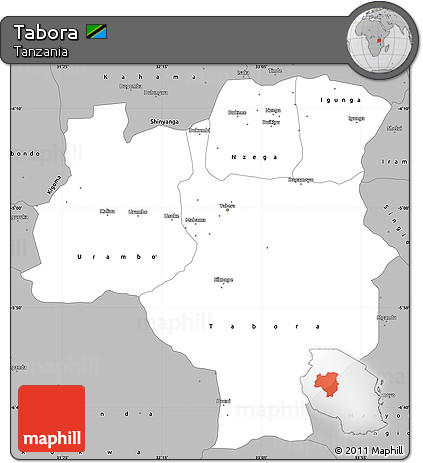 Gray Simple Map of Tabora
