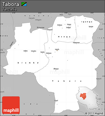 Gray Simple Map of Tabora