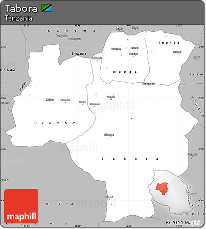 Gray Simple Map of Tabora