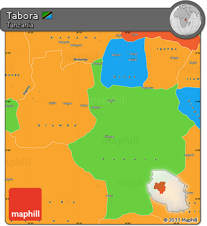 Political Simple Map of Tabora