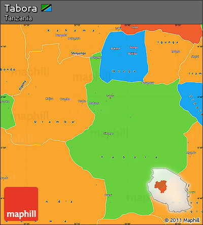 Political Simple Map of Tabora