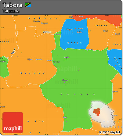 Political Simple Map of Tabora