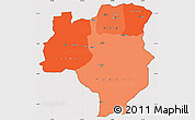 Political Shades Simple Map of Tabora, cropped outside