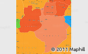 Political Shades Simple Map of Tabora, political outside