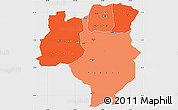 Political Shades Simple Map of Tabora, single color outside