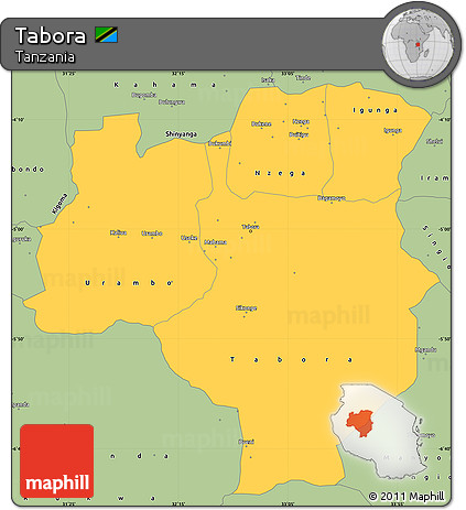 Savanna Style Simple Map of Tabora