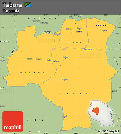 Savanna Style Simple Map of Tabora