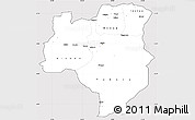 Silver Style Simple Map of Tabora, cropped outside