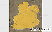 Physical 3D Map of Urambo, darken, semi-desaturated