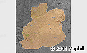 Satellite 3D Map of Urambo, darken, desaturated