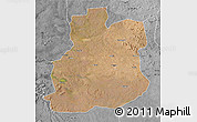 Satellite 3D Map of Urambo, desaturated