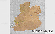 Satellite 3D Map of Urambo, lighten, desaturated