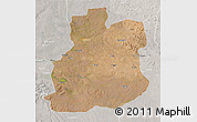 Satellite 3D Map of Urambo, lighten, semi-desaturated