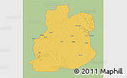 Savanna Style 3D Map of Urambo, single color outside
