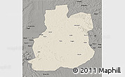 Shaded Relief 3D Map of Urambo, darken, semi-desaturated