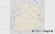 Shaded Relief 3D Map of Urambo, desaturated