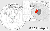 Blank Location Map of Urambo, highlighted country, highlighted parent region