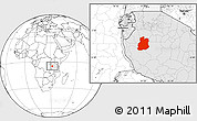 Blank Location Map of Urambo, highlighted country