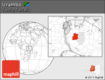 Blank Location Map of Urambo, highlighted parent region