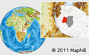Physical Location Map of Urambo, highlighted country, highlighted parent region