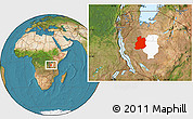 Satellite Location Map of Urambo, highlighted parent region