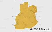 Physical Map of Urambo, single color outside