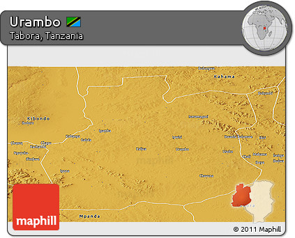 Physical Panoramic Map of Urambo