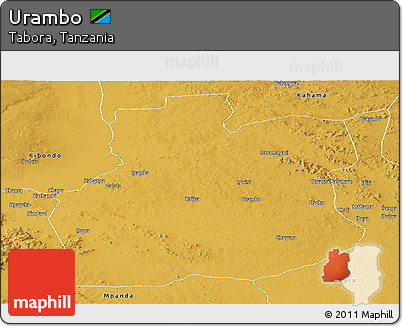 Physical Panoramic Map of Urambo