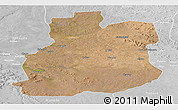 Satellite Panoramic Map of Urambo, lighten, desaturated