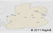 Shaded Relief Panoramic Map of Urambo, lighten, desaturated