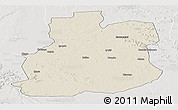 Shaded Relief Panoramic Map of Urambo, lighten, semi-desaturated