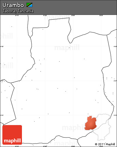 Blank Simple Map of Urambo, no labels