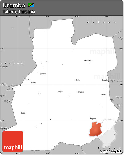 Gray Simple Map of Urambo