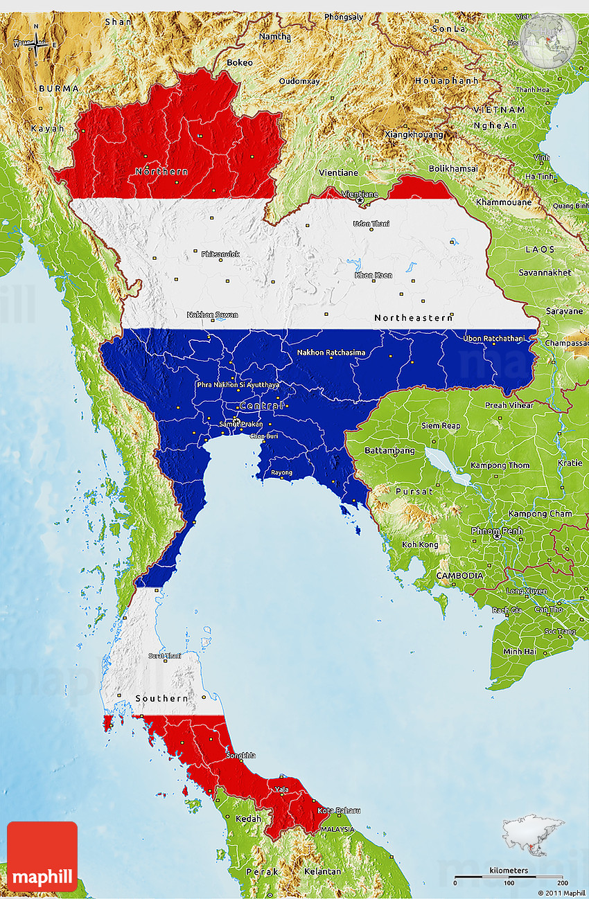 33 Physical Map Of Thailand Maps Database Source