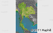Satellite 3D Map of Thailand, desaturated, land only