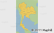 Savanna Style 3D Map of Thailand, single color outside