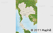 Shaded Relief 3D Map of Thailand, satellite outside, shaded relief sea