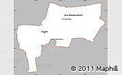 Gray Simple Map of Bangkok, cropped outside
