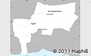 Gray Simple Map of Bangkok, single color outside