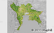 Satellite 3D Map of Central, lighten, desaturated