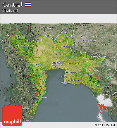 Satellite 3D Map of Central, semi-desaturated