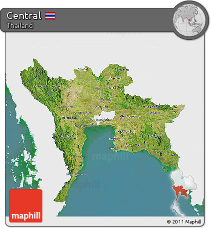 Satellite 3D Map of Central, single color outside