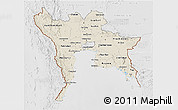 Shaded Relief 3D Map of Central, lighten, desaturated