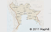 Shaded Relief 3D Map of Central, lighten