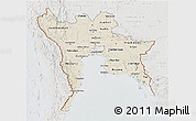 Shaded Relief 3D Map of Central, lighten, semi-desaturated