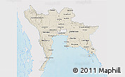 Shaded Relief 3D Map of Central, single color outside