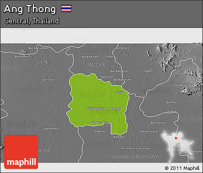 Physical 3D Map of Ang Thong, desaturated