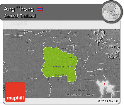 Physical 3D Map of Ang Thong, desaturated